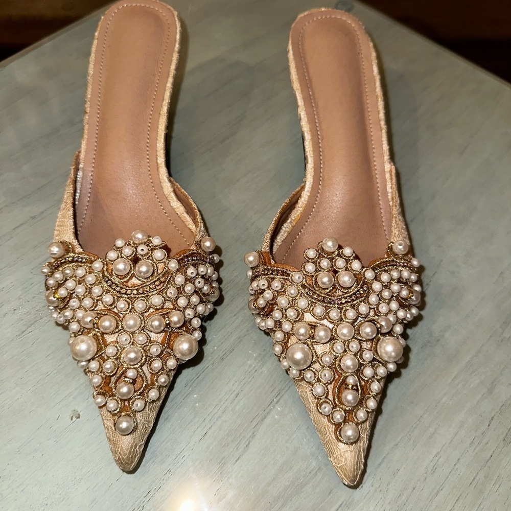 Wedding kitten heels size 7/38 women